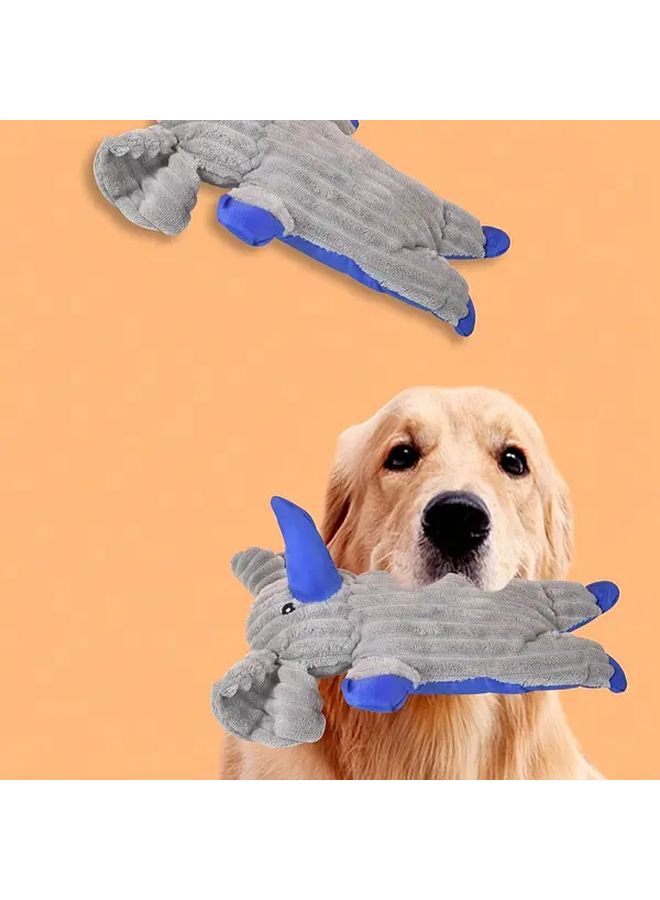 Grey Elephant Plush Dog Toy Chewable Puppy Chewer For Teething Dental Health - Image 1